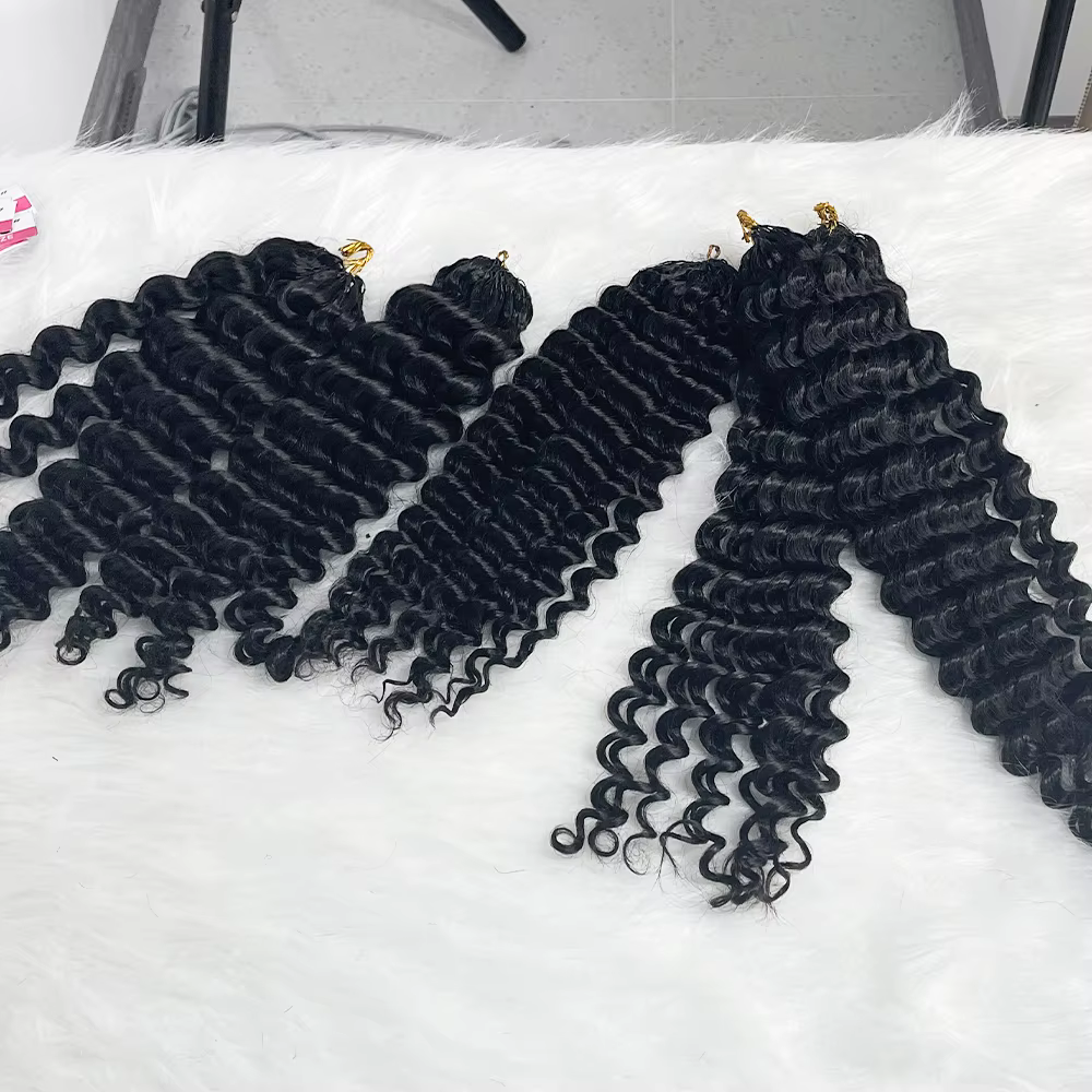Extensions de tresses au crochet en cheveux humains vierges bruts, bouclés crépus style bohème, pré-séparées, cuticules alignées, 100g par paquet, non traités