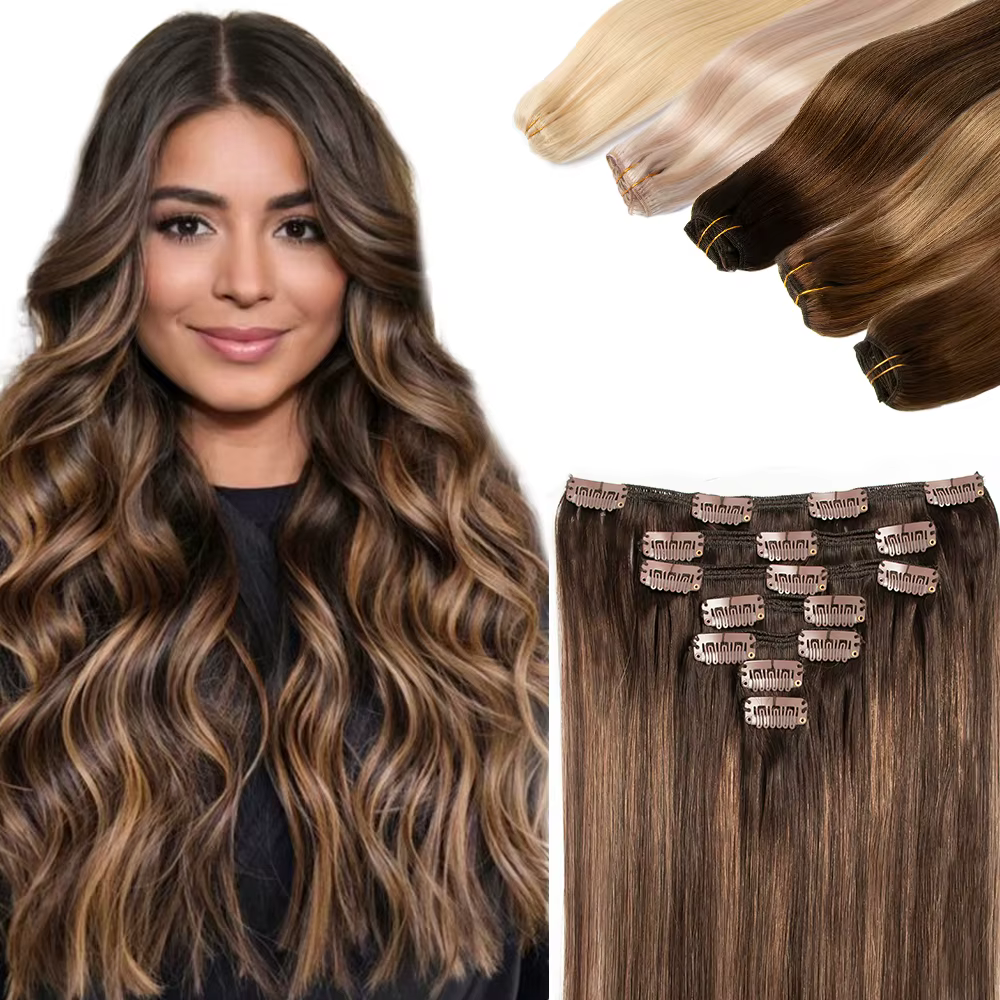 Extensions de cheveux naturels Remy à clipser
