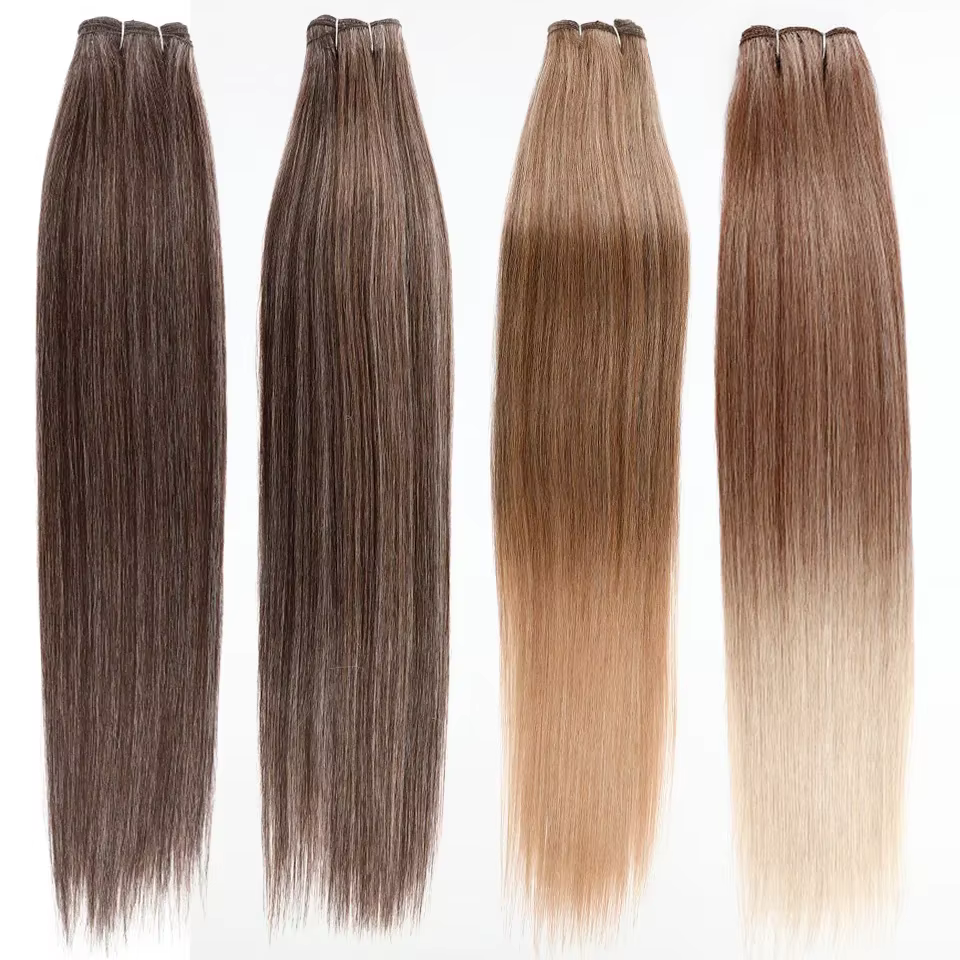 Extensions de cheveux synthétiques lisses ombrés
