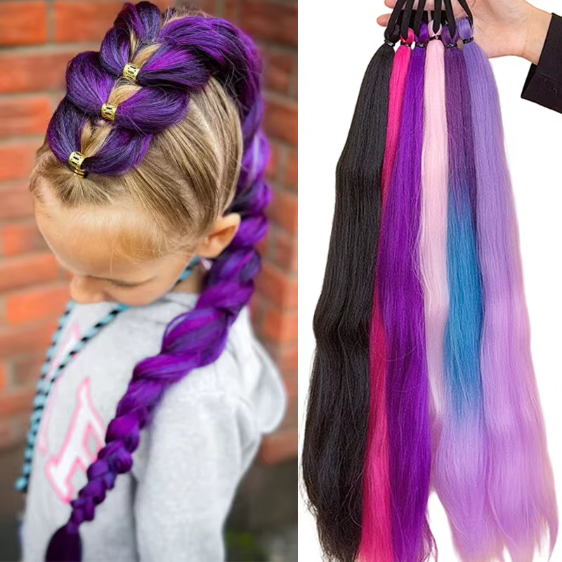 Nouvelles extensions de cheveux tressées colorées style Kpop