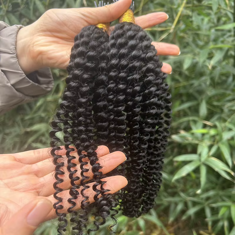 Extensions de cheveux bouclés crépus I-Tip 16-26 pouces