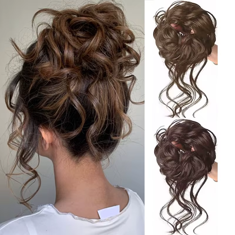 LUPU 100% Extensions de Chignon de cheveux humains