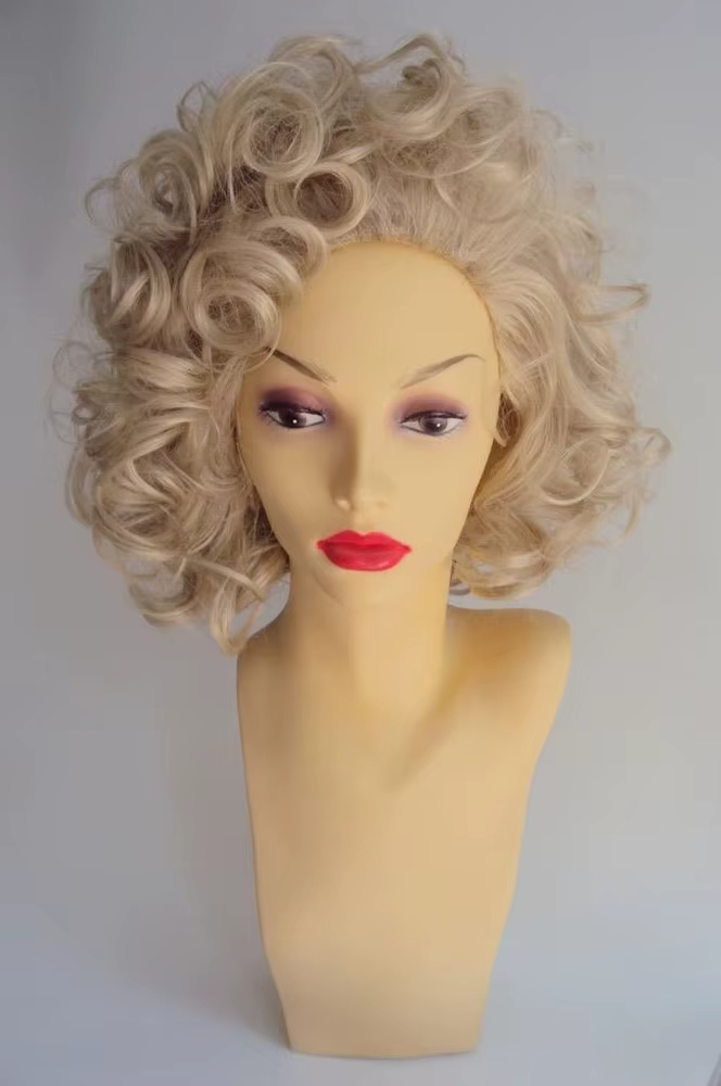 DELUXE SANDY BONDE BOUCLÉE Années 1950 ROSE MAILLOT COSTUME PERRUQUE
