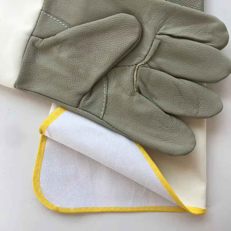 Gants de travail en cuir de vache pour la soudure | Manches longues et larges | Bouche large résistante à l'usure pour soudeur et travail des métaux