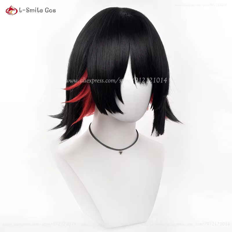 Ellen Joe Cosplay perruque 32 cm/35 cm noir bleu mixte Rose rouge résistant à la chaleur cheveux synthétiques Anime