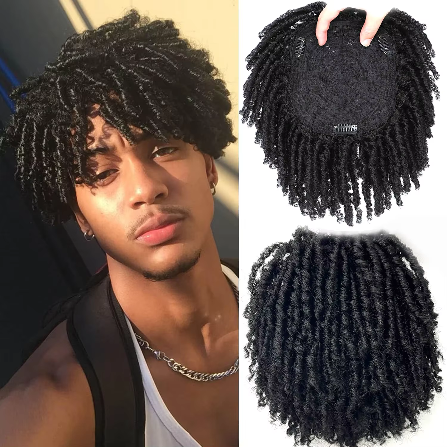 Demi-perruque tressée courte Dreadlock