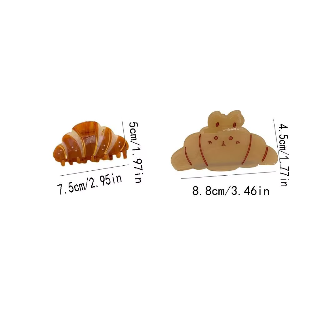 Style coréen Croissant cheveux griffe café drôle français diamant crabe pince chapeaux Kawaii acide acétique requin