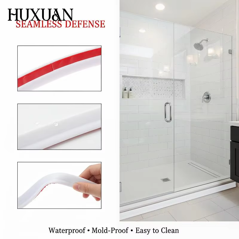 Bande de séparation PVC pour douche, 1 pièce, 1,2 m, barrière de salle de bain auto-adhésive, seuil flexible pour séparation zones humides et sèches