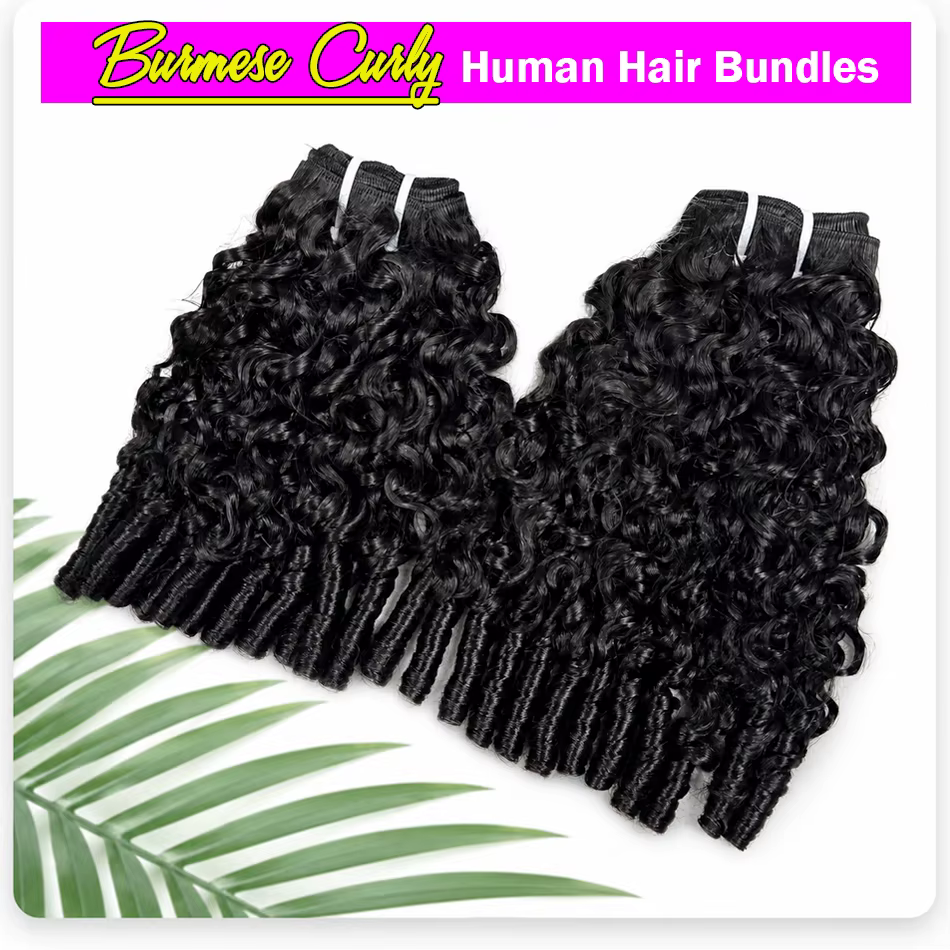 Lots de Cheveux Humains Bouclés Birmans 12A