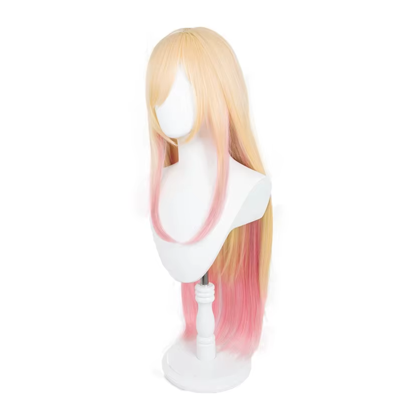 Perruque de Cosplay longue blonde rose