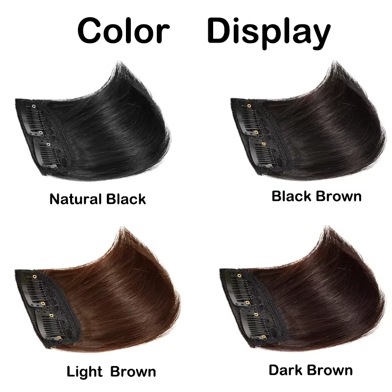 Extension capillaire synthétique courte et lisse, 10cm, doublure de cheveux Invisible, couverture latérale supérieure, postiche pour femmes