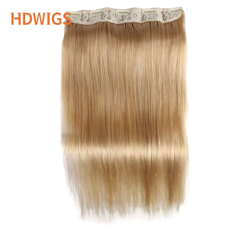 Clip en une seule pièce droite 10 pouces avec 5clips Extension de cheveux humains brésilien Remy postiche pince dans les Extensions de cheveux naturel