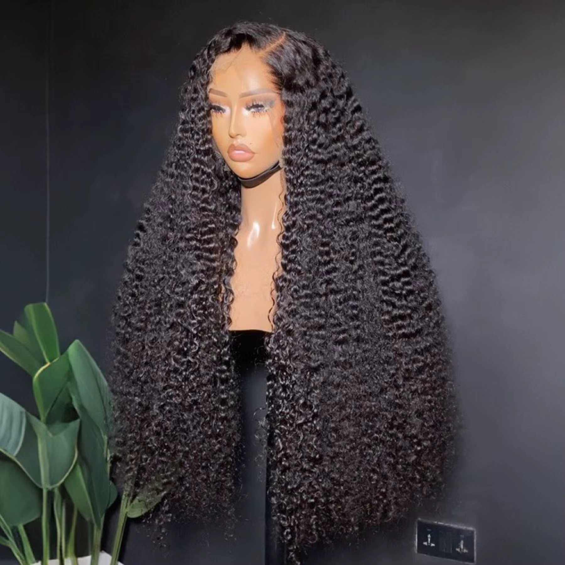 Perruque Kinky Curly HD Full Lace Frontal 13X4X1 pour femmes noires