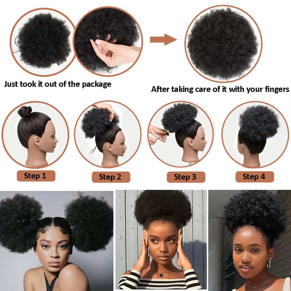 Queue de cheval afro synthétique pour cheveux naturels