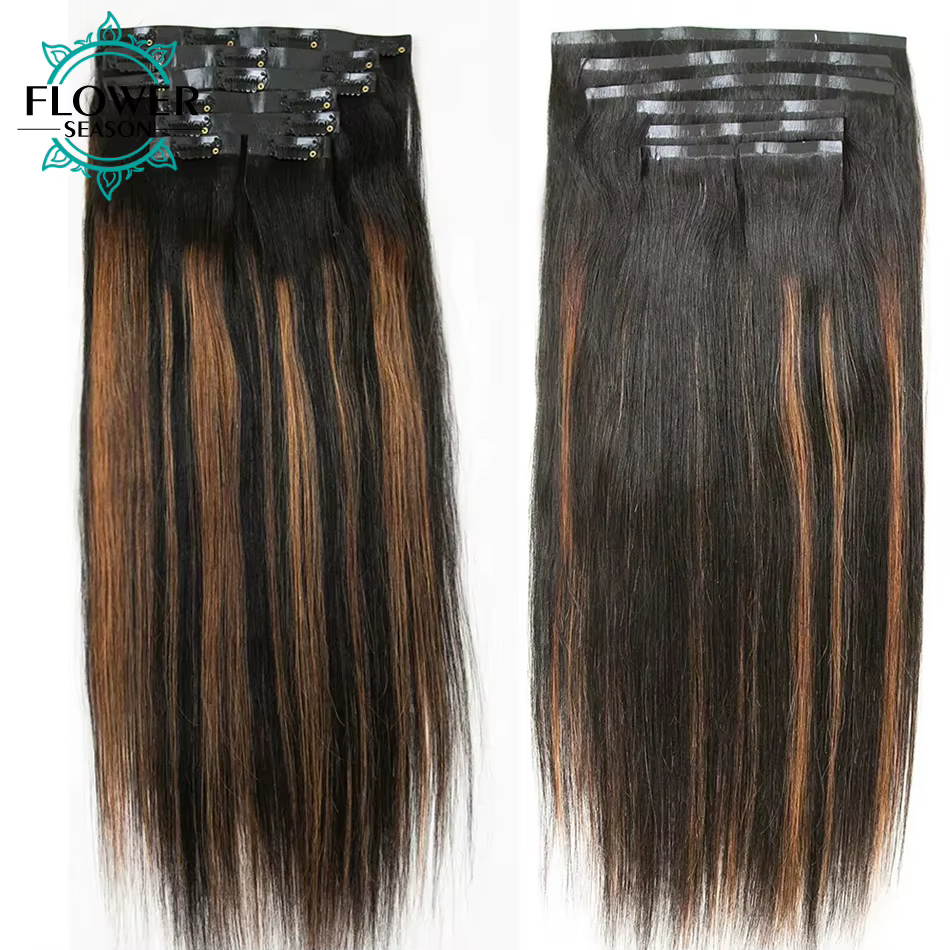 Extensions de cheveux naturels à clips