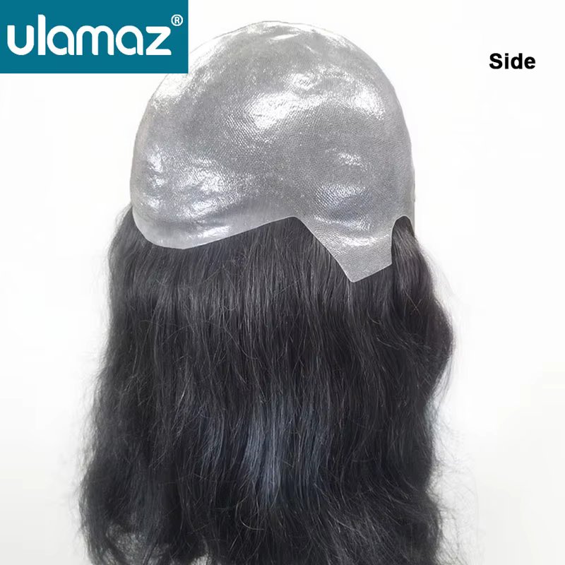 Perruques de cheveux humains pleine PU