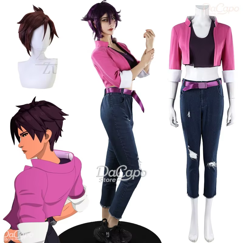 Perruque et tenues de cosplay Invisigal Courtney pour jeu de rôle
