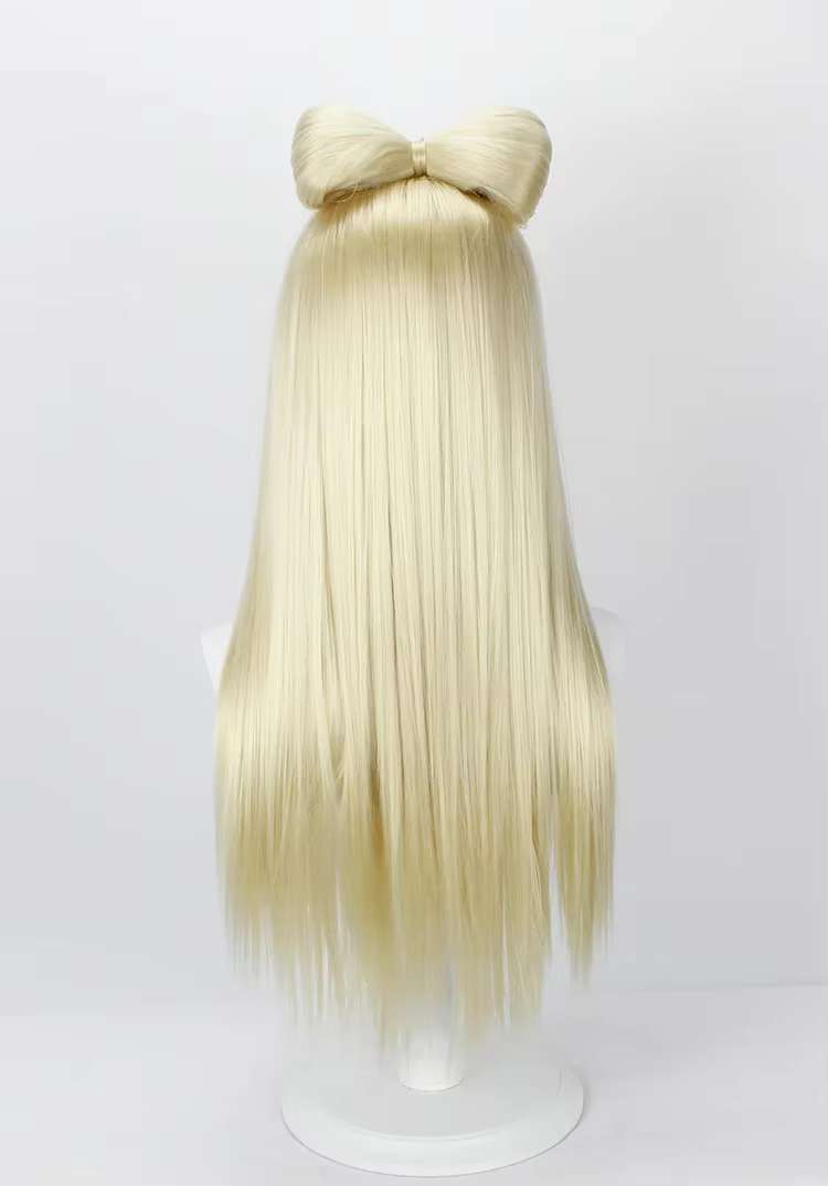 Lady Gaga – perruque blonde lisse et longue avec nœud