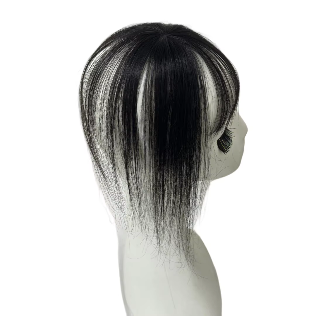 100% cheveux humains Mini frange pour femmes 360 couverture front chauve
