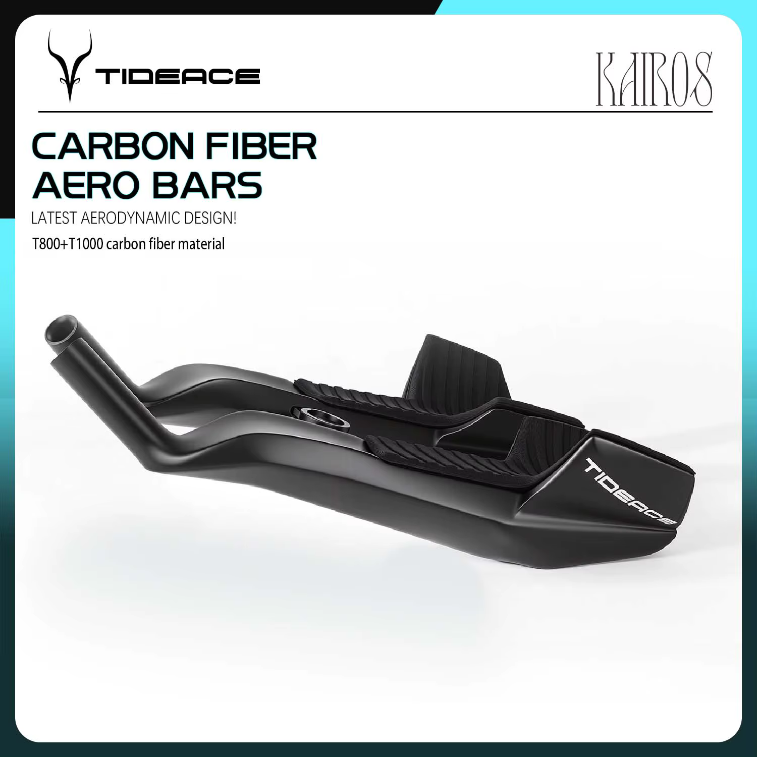 Cockpit de guidon aérodynamique en carbone ultra-léger Tideace TT avec extensions aérodynamiques 310/330/350mm pour vélos de triathlon de route TT