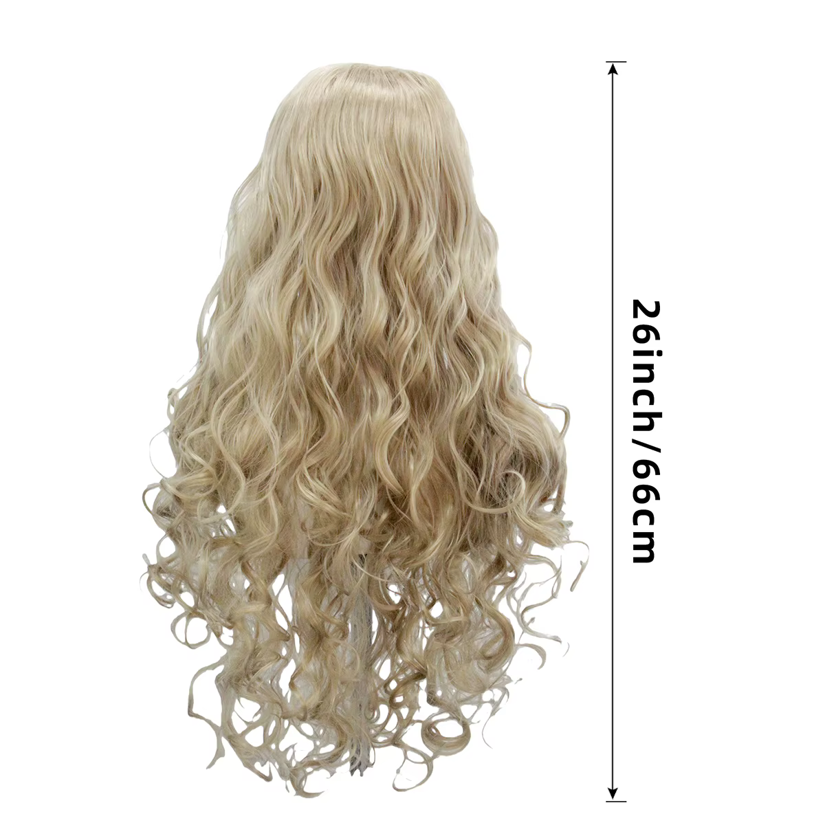 Perruque synthétique longue et bouclée blonde pour femme