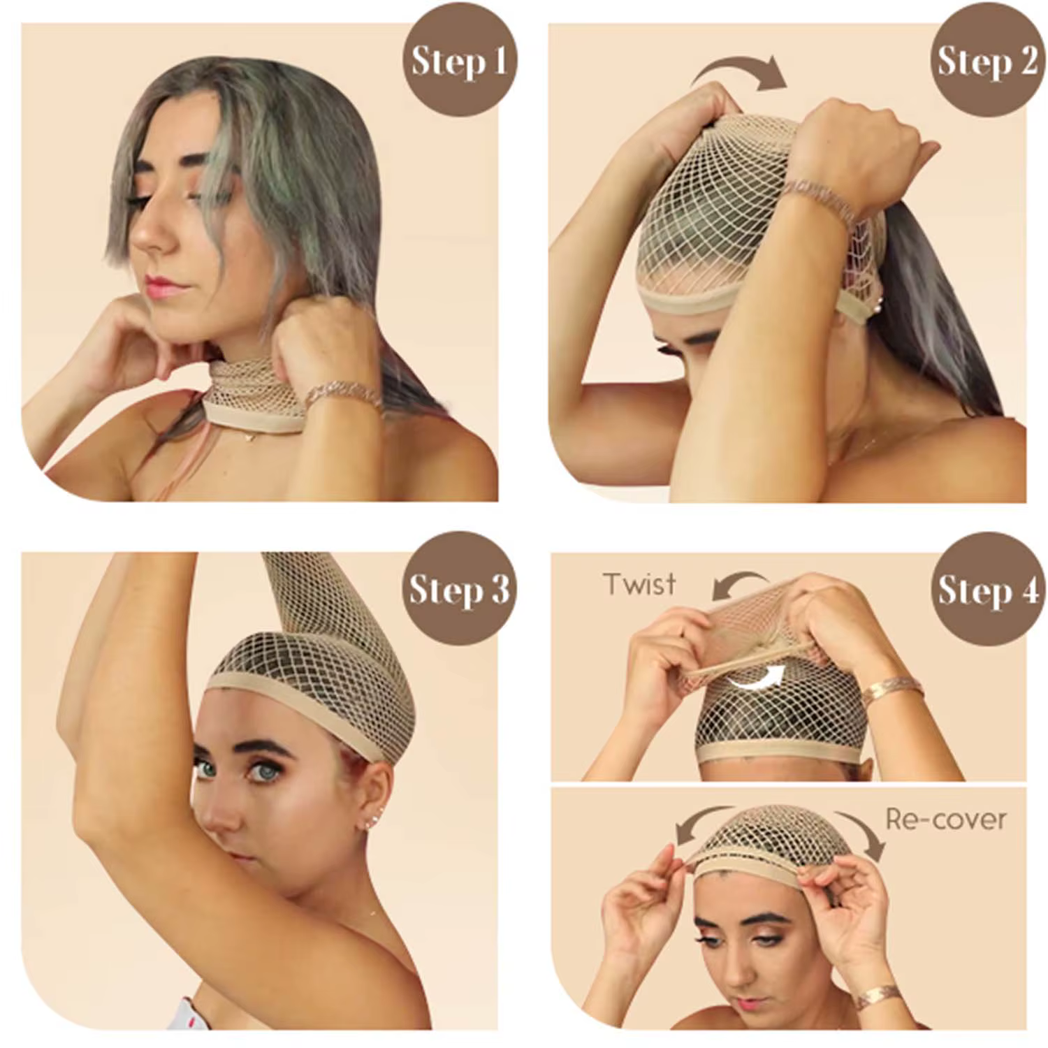 Bonnet de perruque en maille