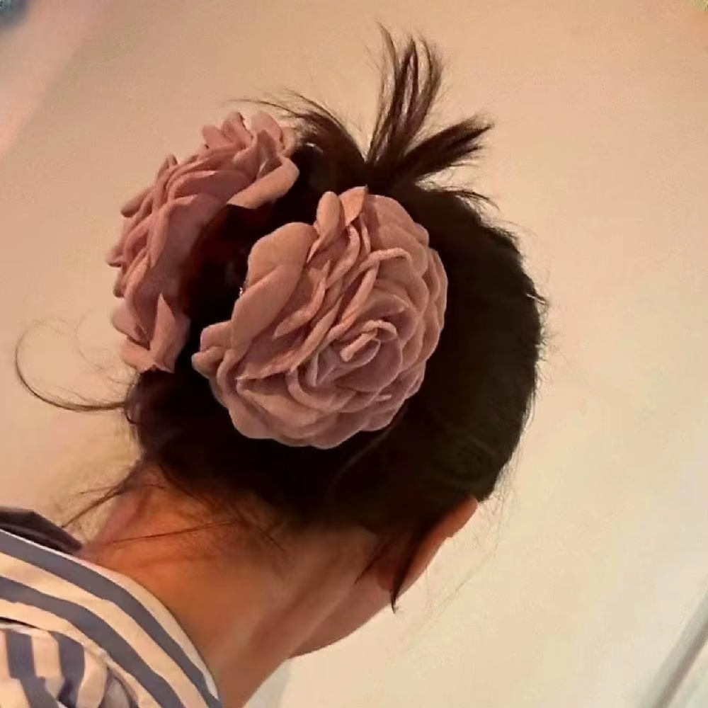 Pince à cheveux fleur angirose en tissu pour femmes et filles