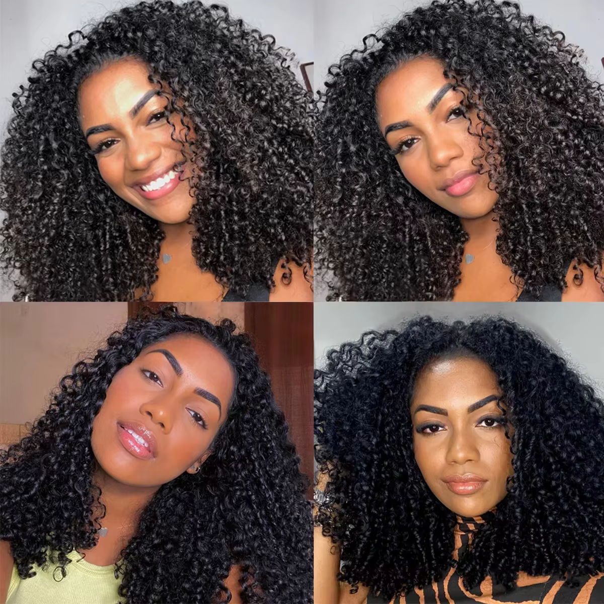 Extensions de cheveux humains afro à clipser