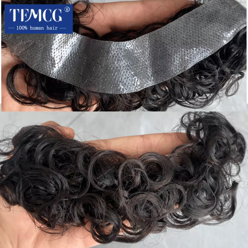 Perruque toupet 100% naturelle pour hommes