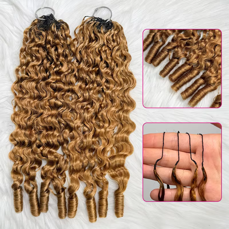 Extensions de cheveux au crochet en plumes #