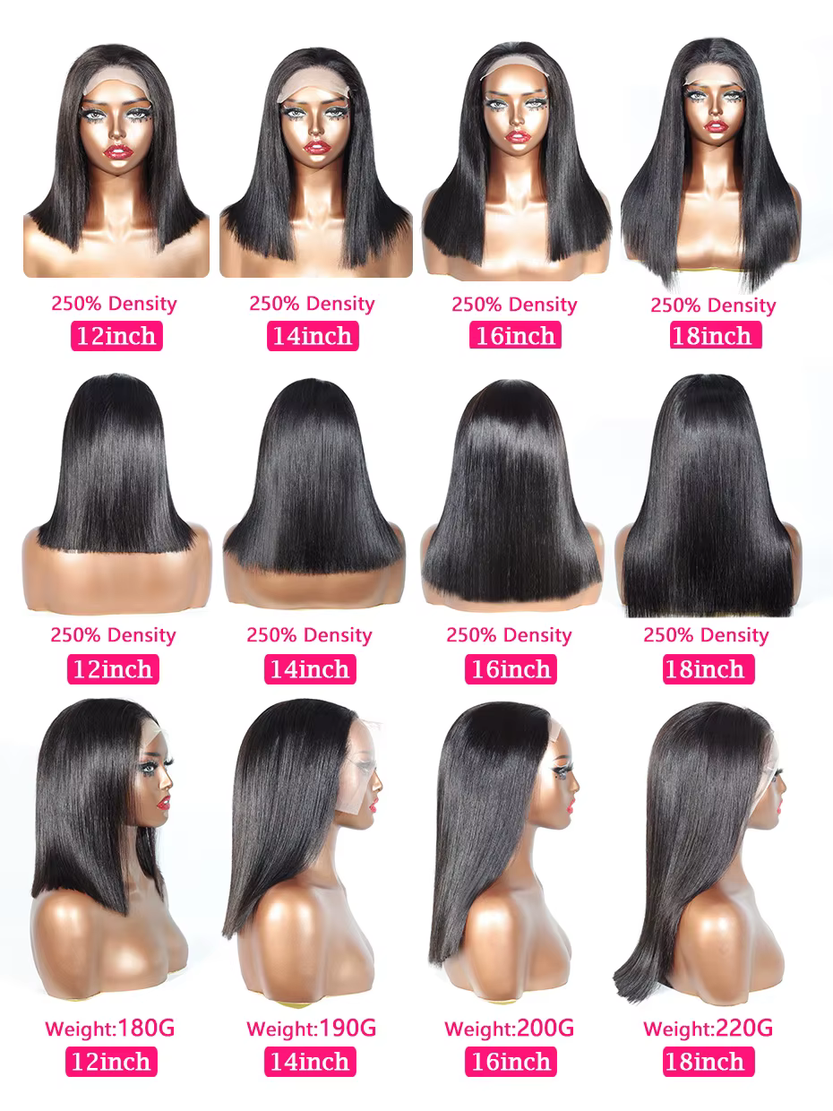 2x6 5x5 perruques sans colle 13x4 13x6 réel Bob 100% perruque de cheveux humains vietnamien brut 15A Transparent Super