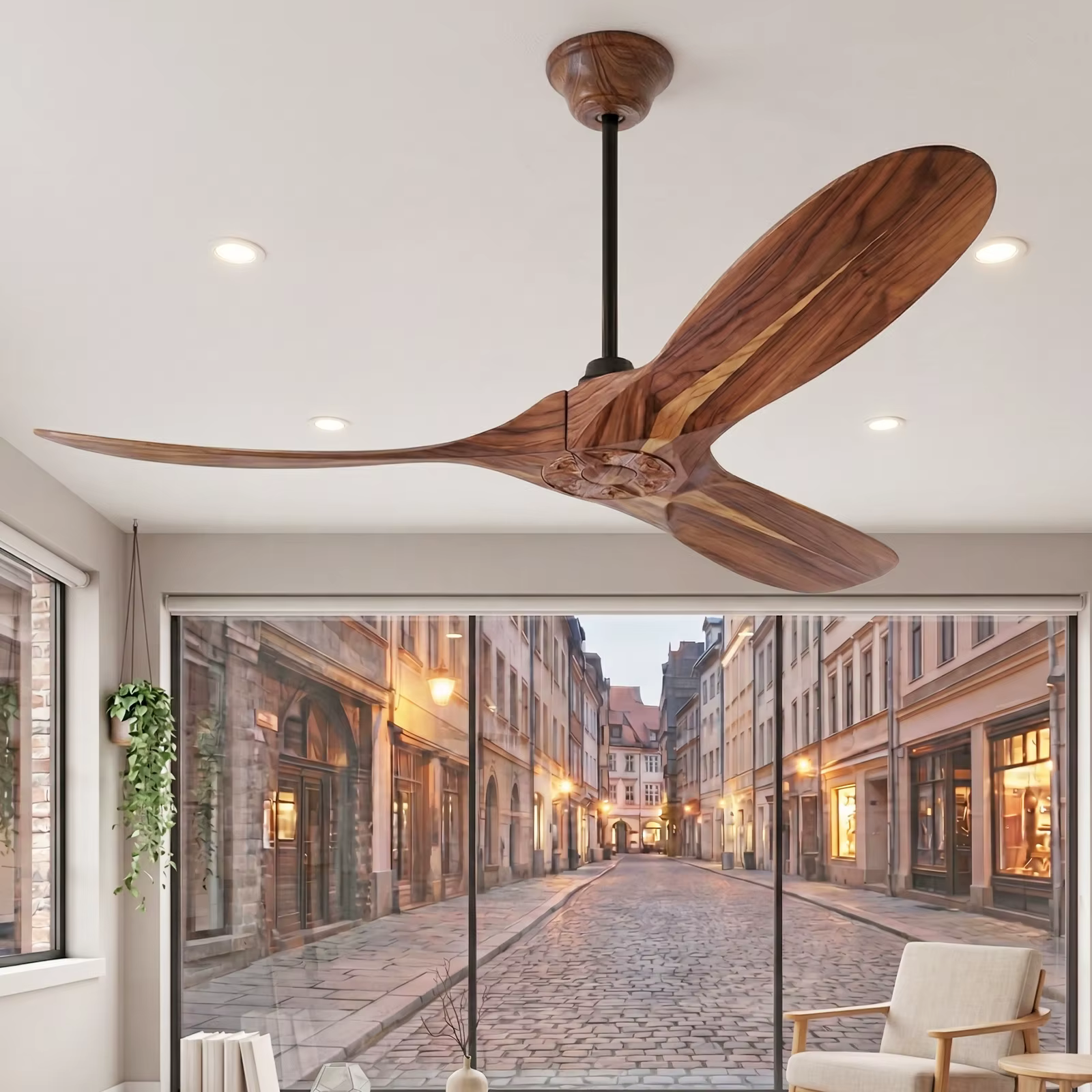 Tige de suspension pour ventilateur de plafond de 10 cm à 50 cm, diamètre 1 pouce, noir mat, tige d'extension universelle pour ventilateurs de plafond