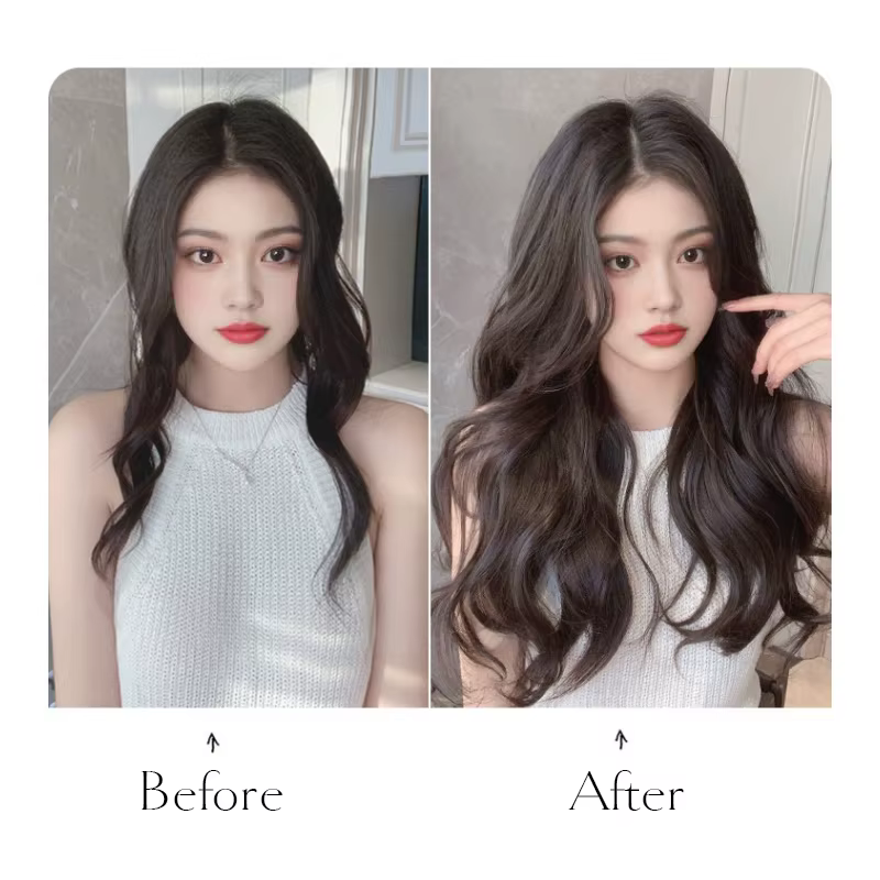 Extensions capillaires synthétiques invisibles de qualité supérieure, postiches sans Clips, postiche longue et ondulée naturelle, faux cheveux pour femmes