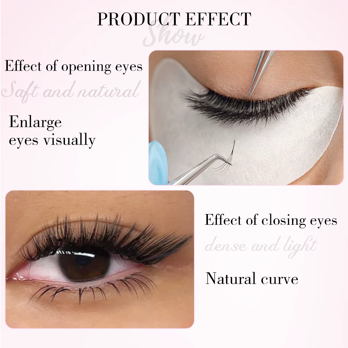 Qeelasee Extensions de cils L L + LC LD Curl vison noir mat naturel doux PBT