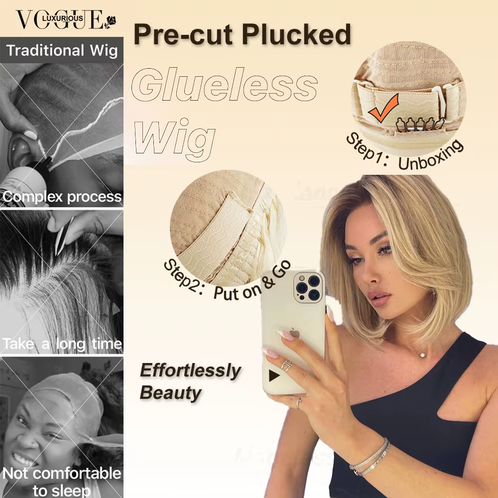 LUX VOGUE crépuscule sable or Balayage couleur 100% perruque de cheveux humains couche 260% densité Salon qualité 13x6