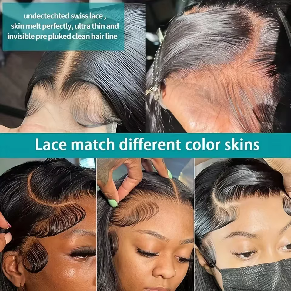 Perruque Lace Front Cheveux Humains Raides Brésiliens 2026 pour Femmes – Sans Colle – En Promotion