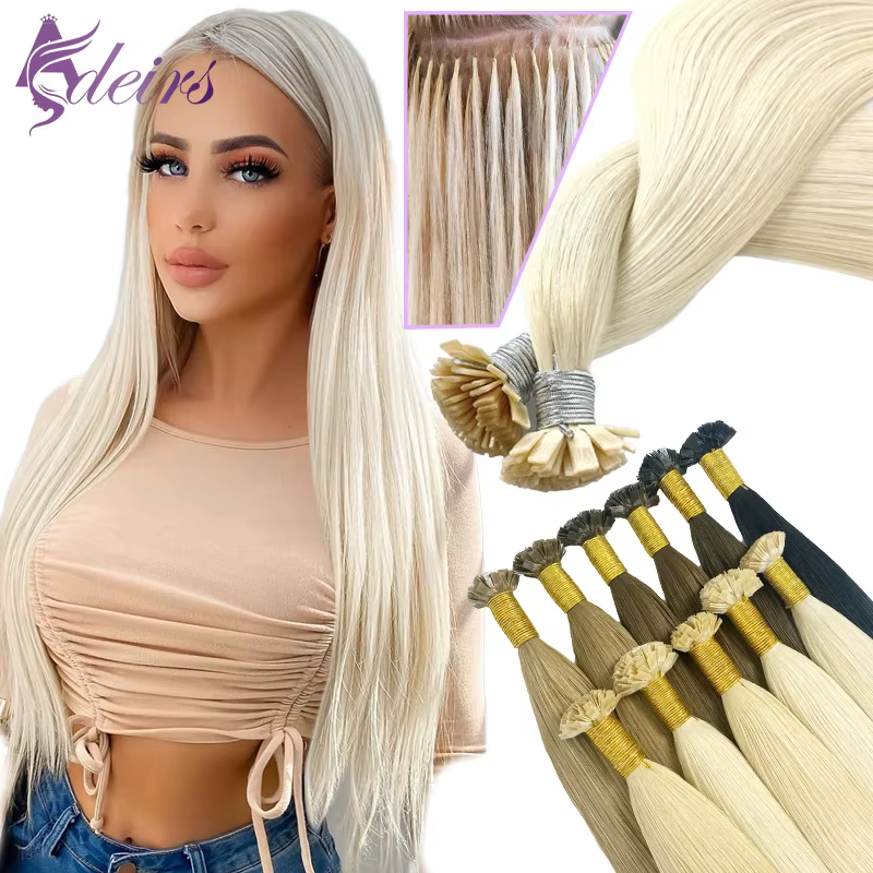 Extensions de Cheveux Lisses à Pointe Plate