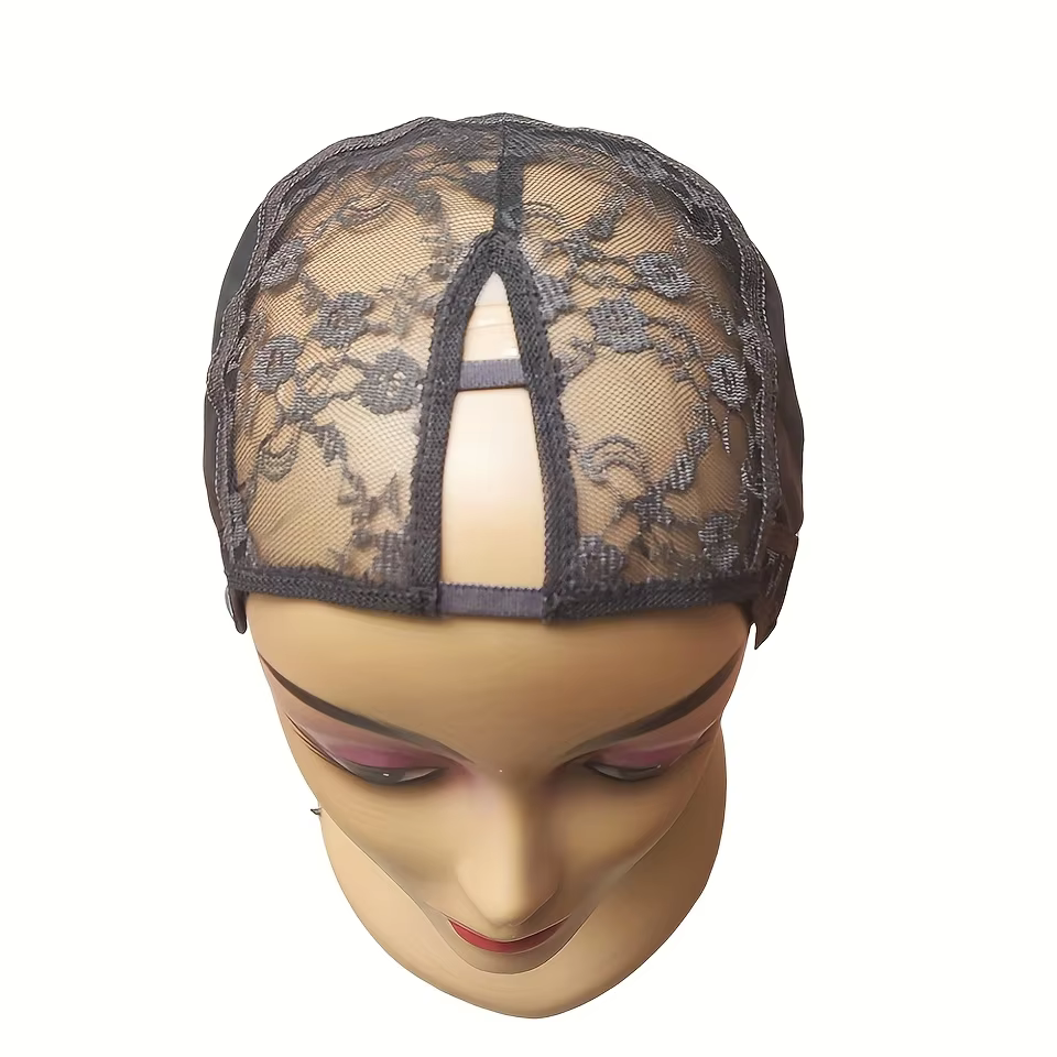 1 bonnet de perruque en V avec bande élastique et 2 boucles réglables