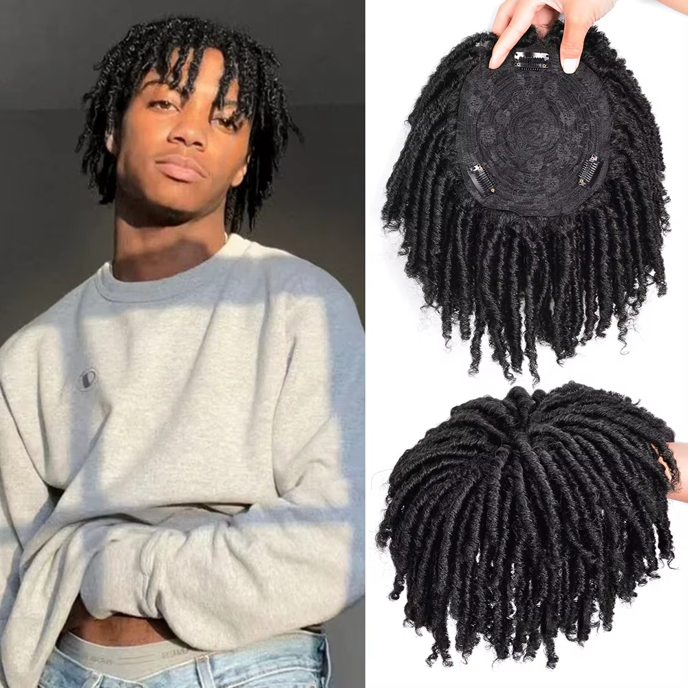 Dreadlock court demi perruques Clips synthétiques dans les cheveux Extension de toupet Afro