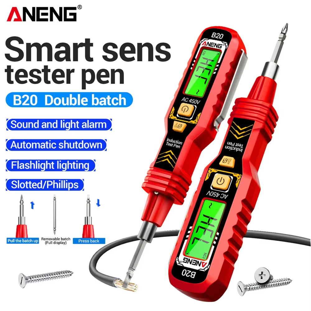 ANENG B20 – stylo testeur de tension, tournevis à Double usage, stylo croisé isolé à Double tête, tournevis, compteur de réparation, outils manuels
