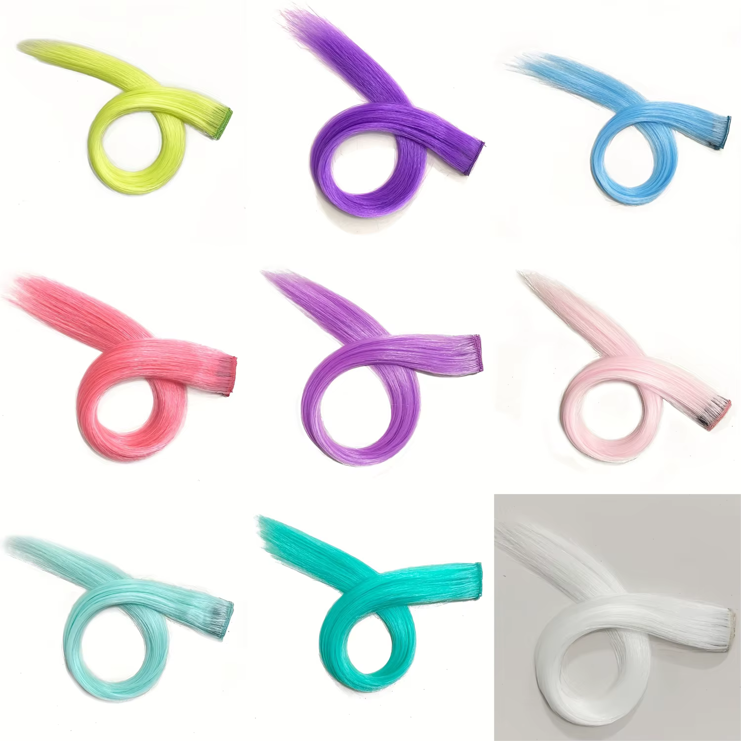 Extensions capillaires synthétiques lumineuses néon