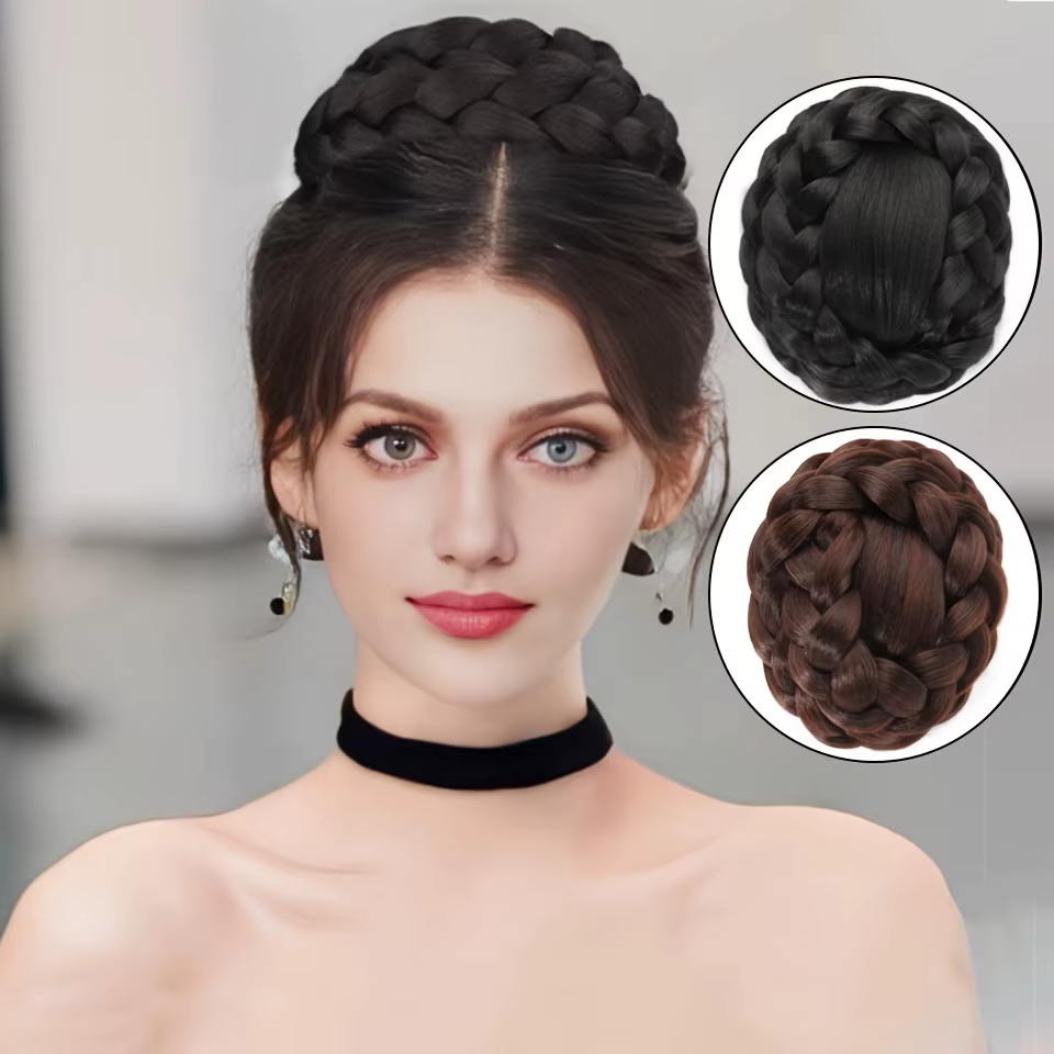 Chignon synthétique tressé