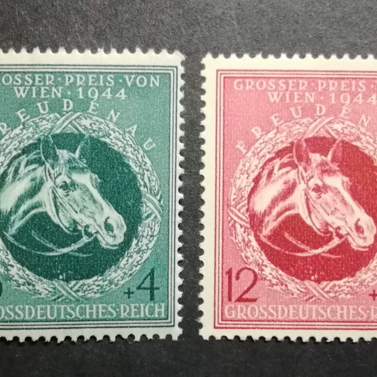 2 pièces/ensemble de nouvelles timbres-poste allemandes 1944, salon international des chevaux de Vienne, timbres-poste MNH