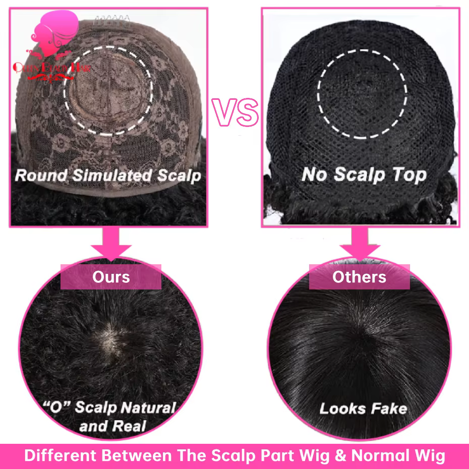 1B O cuir chevelu Afro crépus bouclés perruques cheveux humains brésilien faux