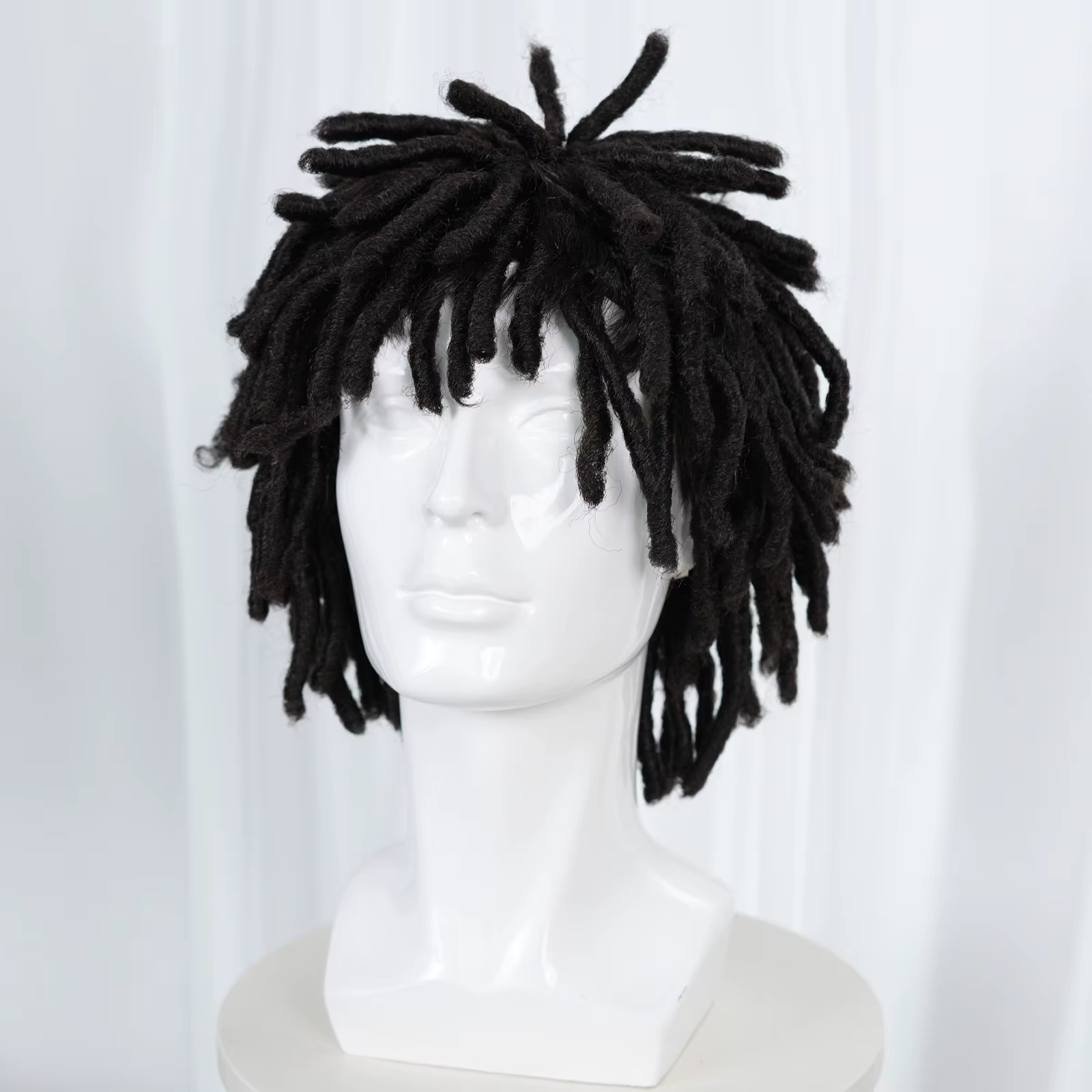 Perruque synthétique courte noire à dreadlocks pour hommes – Coiffure Locs texturée élégante et authentique pour la mode