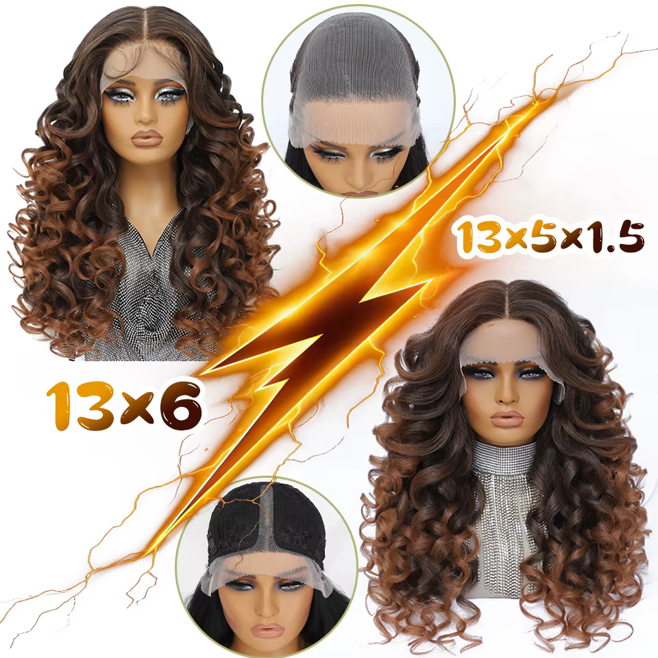 Latisha-Perruque Lace Front Synthétique Bouclée avec Frange pour Femme