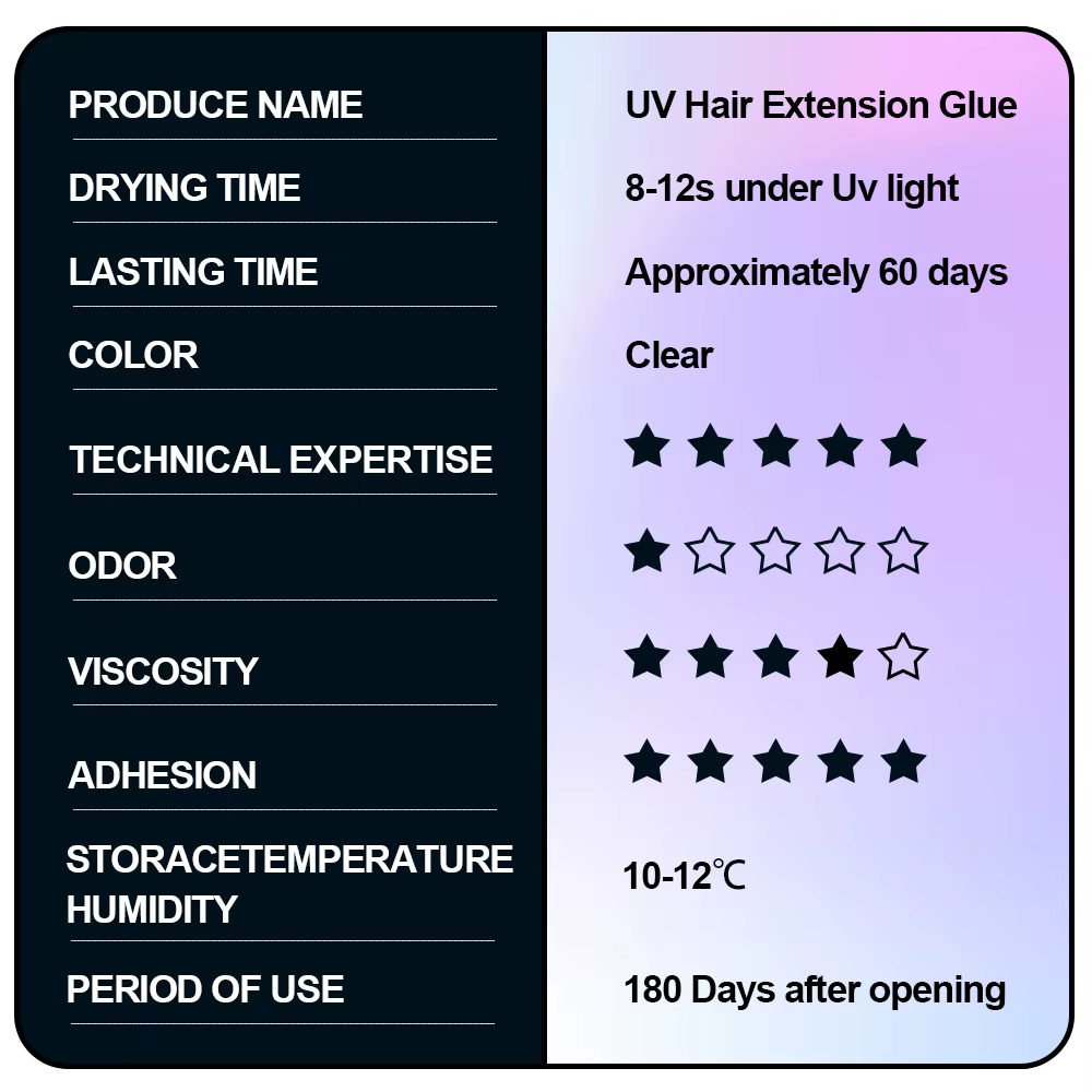 Ensemble d'extensions de cheveux à lumière UV avec outils de colle légère en V et briquet à durcissement pour une coiffure parfaite et des extensions longue durée
