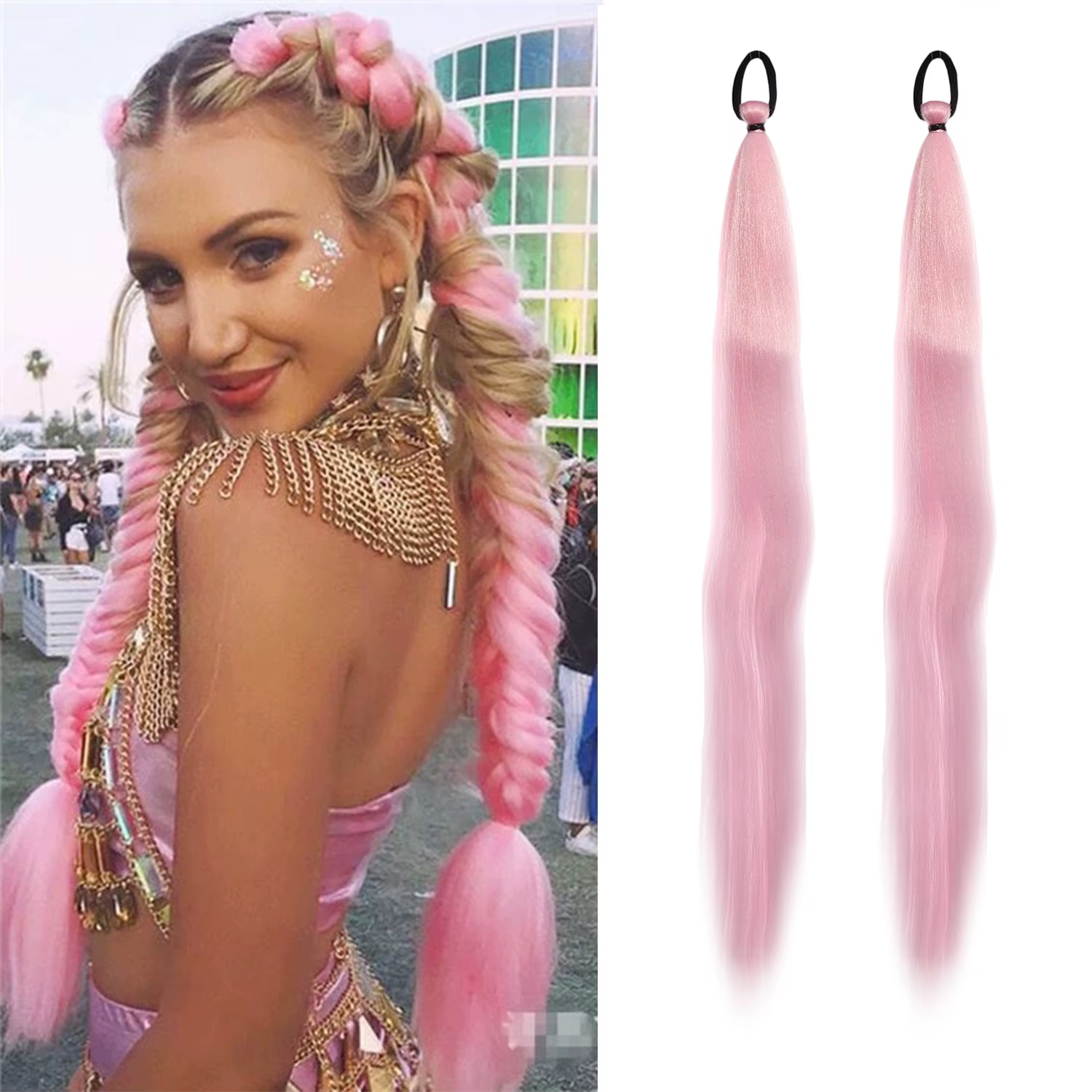 Nouvelles extensions de cheveux tressées colorées style Kpop