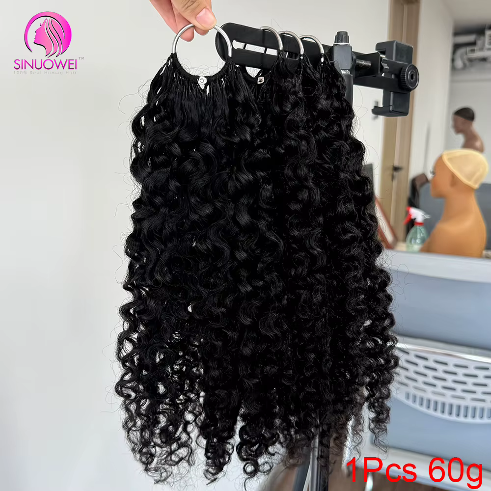 Extensions de cheveux bouclés en plumes birmanes couleur noir naturel 12A