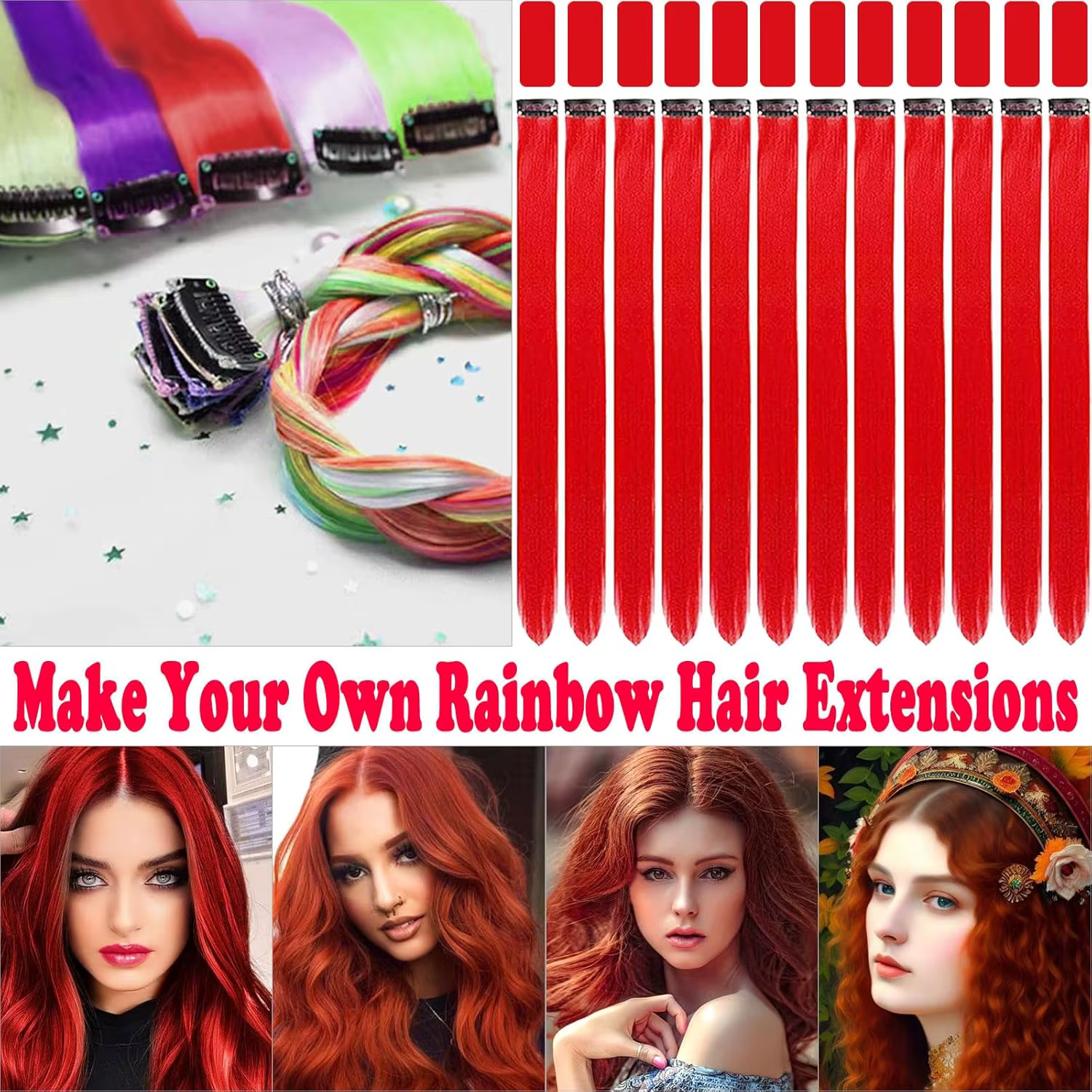 6/12 pièces Extensions de cheveux pince
